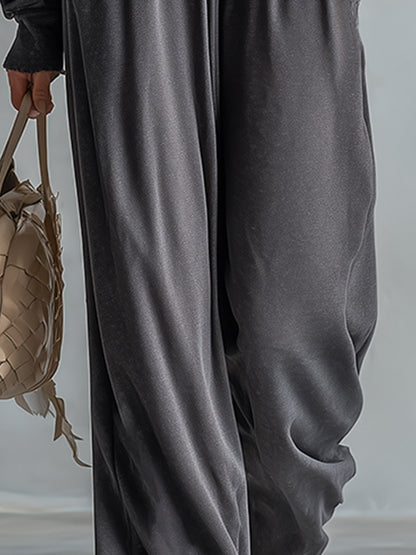Stylish Casual Leopard &amp; Star Patch Grey Cotton Hooded Jumpsuit