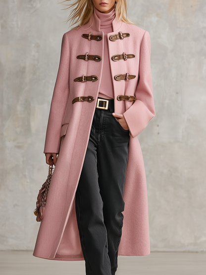 Retro-casual Stand-collar Tweed Coat
