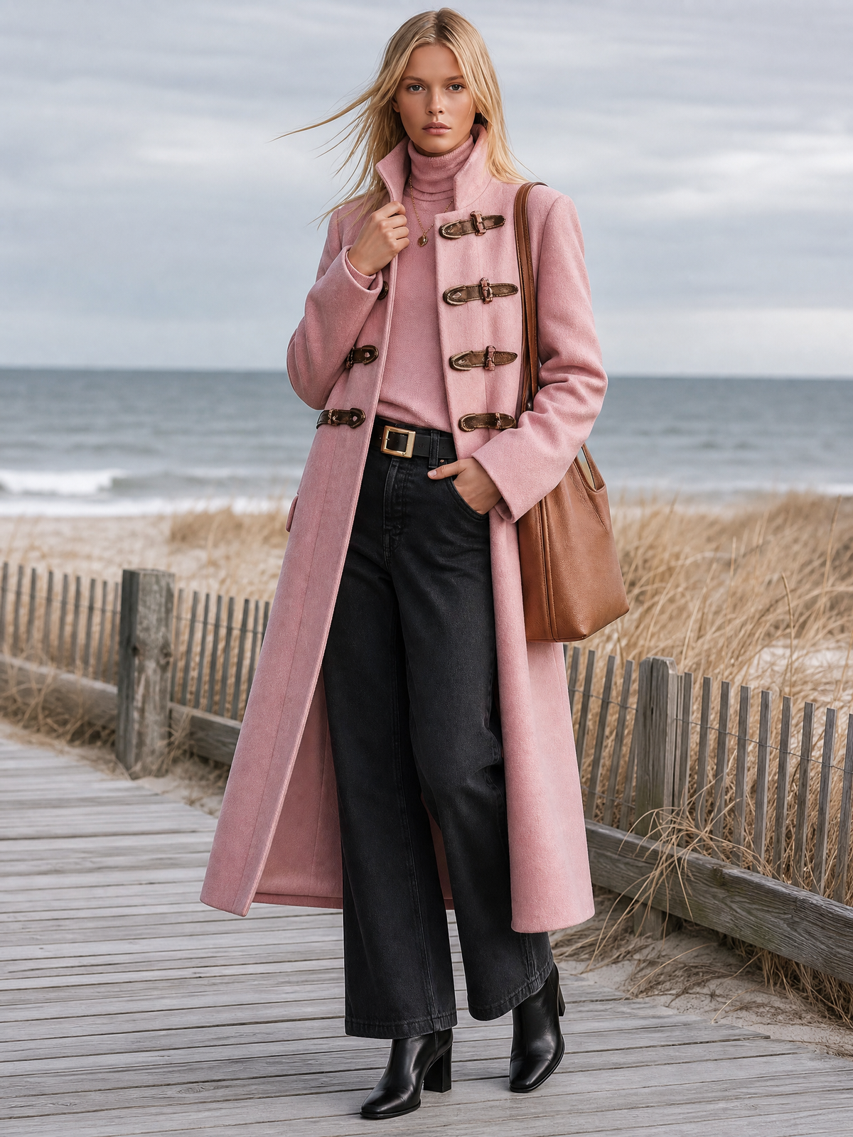 Retro-casual Stand-collar Tweed Coat