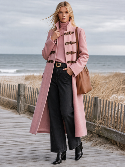 Retro-casual Stand-collar Tweed Coat
