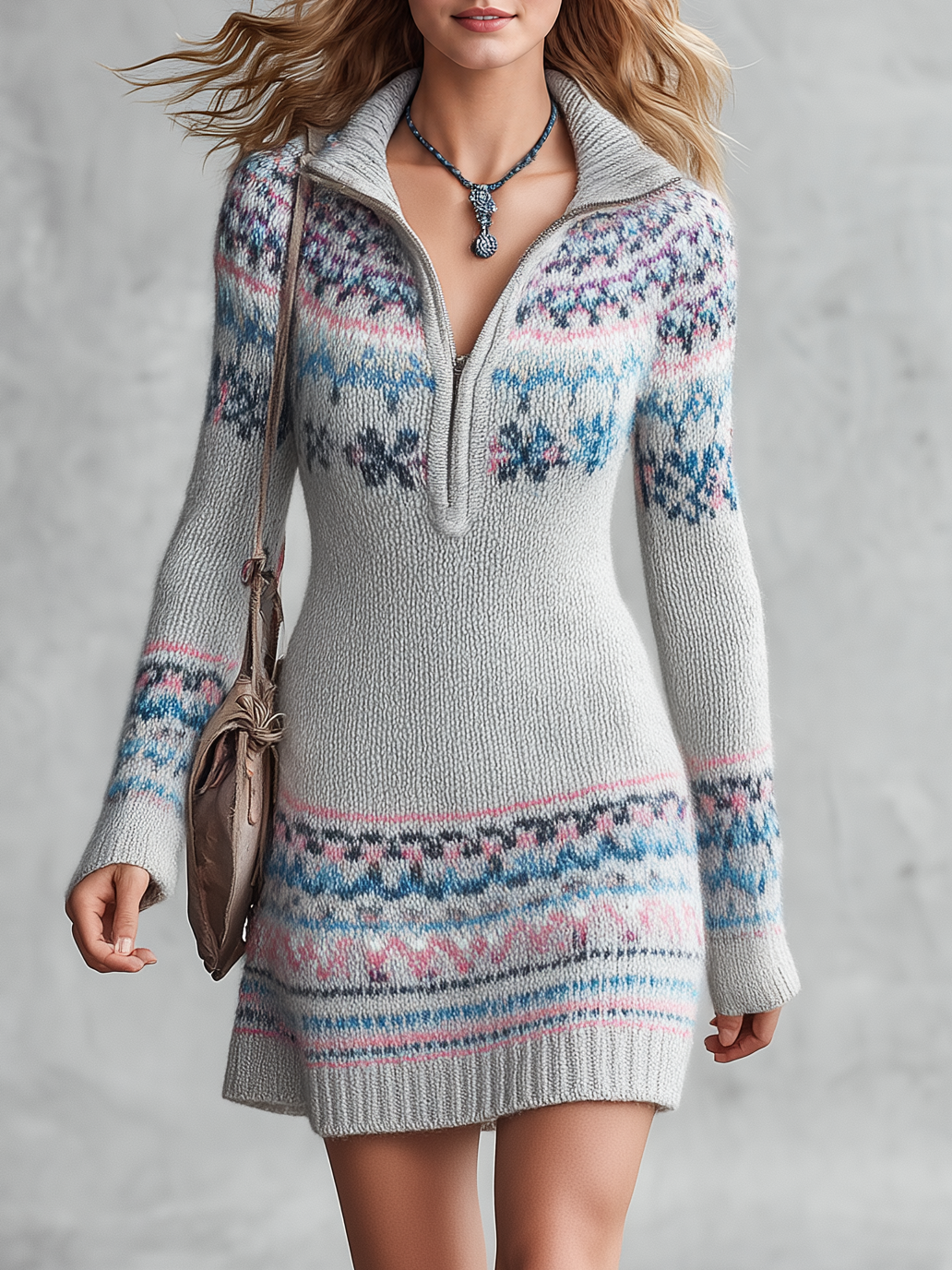 Retro-chic Fair Isle Jacquard Mini Skirt