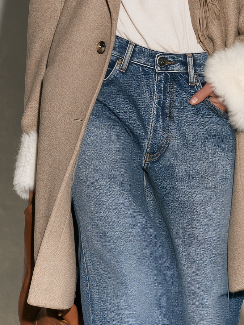 Elegant Vintage-Style Women’s Winter Blend Coat Featuring Asymmetric Fringe Detail