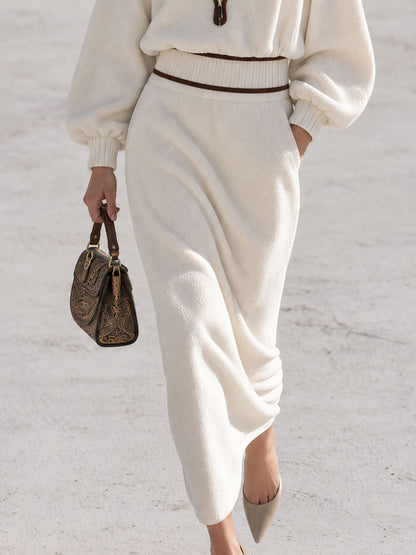 Retro Chic And Elegant Leopard Print Velvet Collar White Fleece Midi Dress