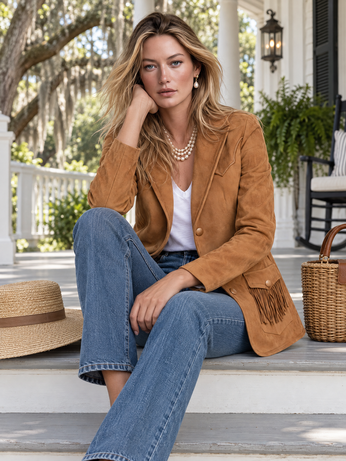 Retro Western Faux Suede Fringe Jacket With Notched Lapels And Pockets