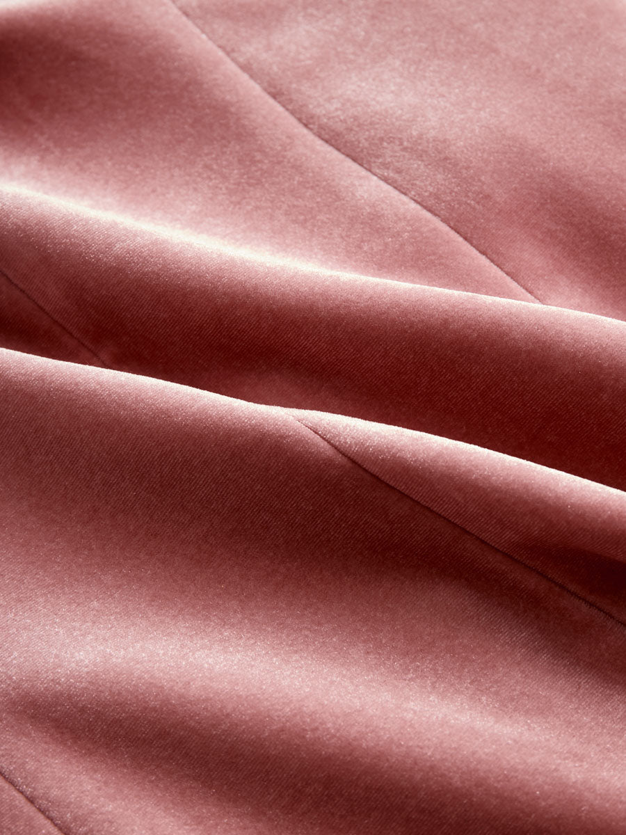 Lapel Single-breasted Velvet And Leopard Print Coat