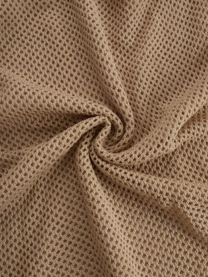 Retro Khaki Short-sleeved Knit Top