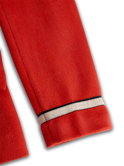 Ruffled Stand-up Collar Single-breasted Rose Embroidered Jacket