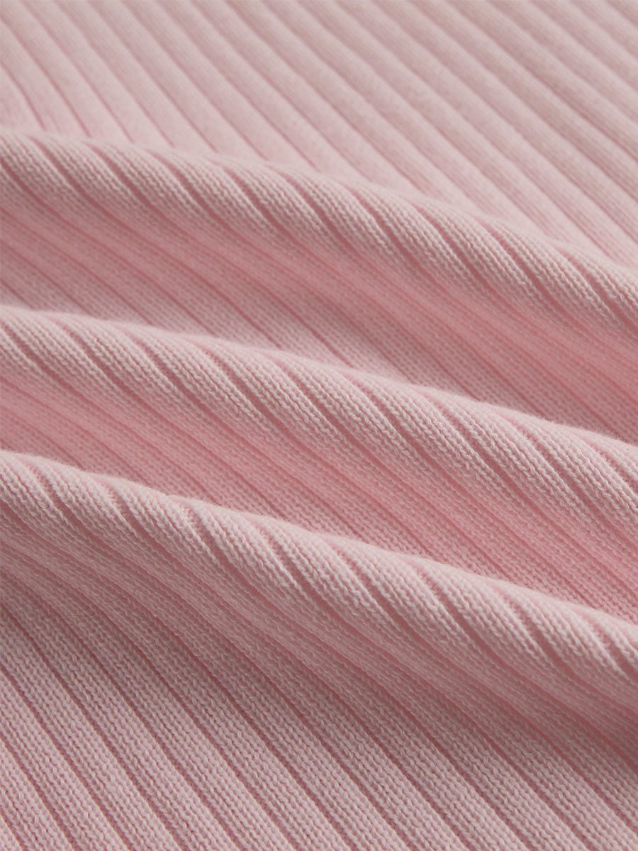 Elegant Pink V-neck Single-breasted Knitted Mini Dress