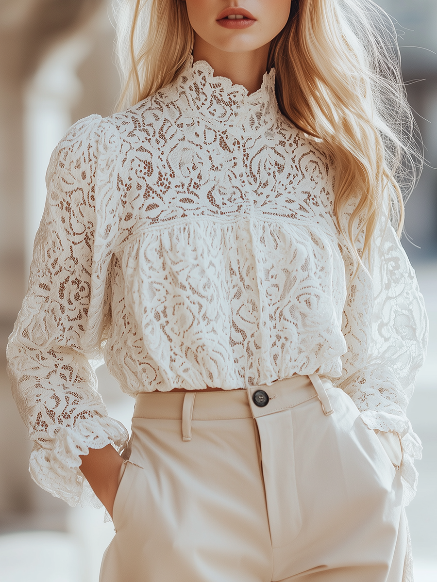 Premium Lace Long Sleeve Shirt