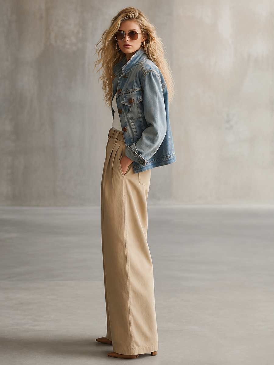 Oversized Light Wash Denim Jacket Women Classic Trucker Boyfriend Fall Layer