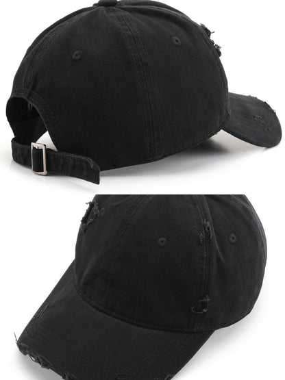 Casual And Fashionable Distressed Cotton Ripped Baseball Cap