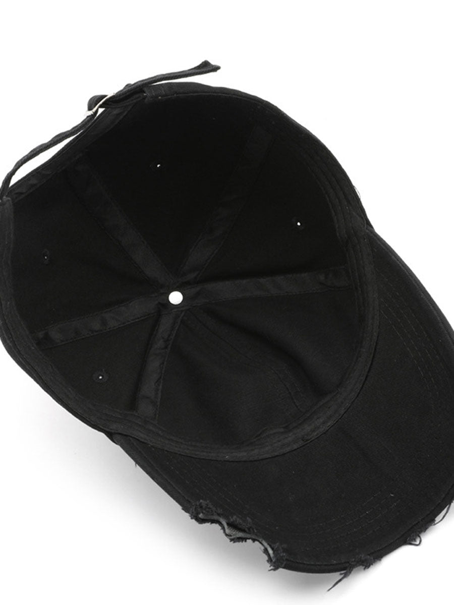 Casual And Fashionable Distressed Cotton Ripped Baseball Cap