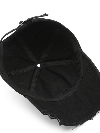 Casual And Fashionable Distressed Cotton Ripped Baseball Cap