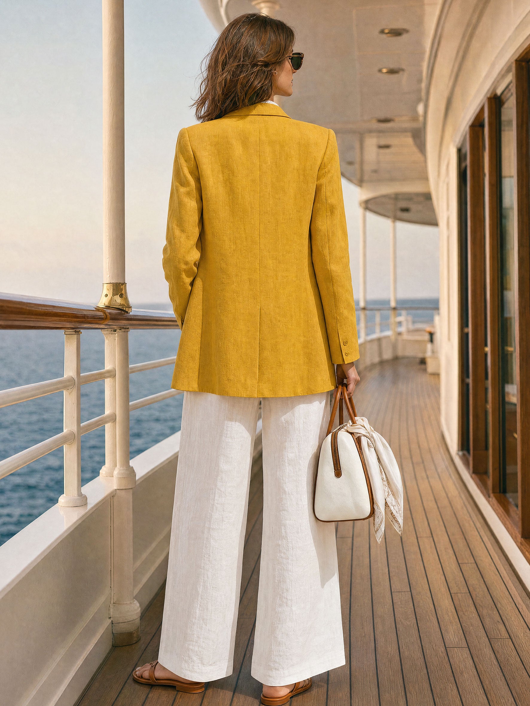 Casual Retro Yellow Blazer