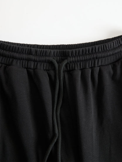 Black Collared Button-down Sleeveless Top And Trousers Set