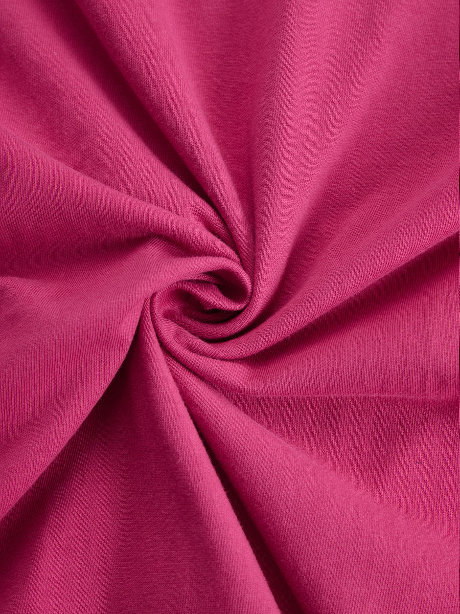 Sporty Retro Pink Cotton Half-Zip Ruffle Sweatshirt Mini Dress