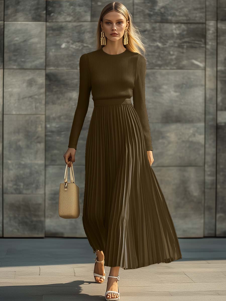 pleated hem dress Maxi Dress