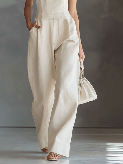 Off-white Adjustable Shoulder Strap Pocket Cotton Overalls