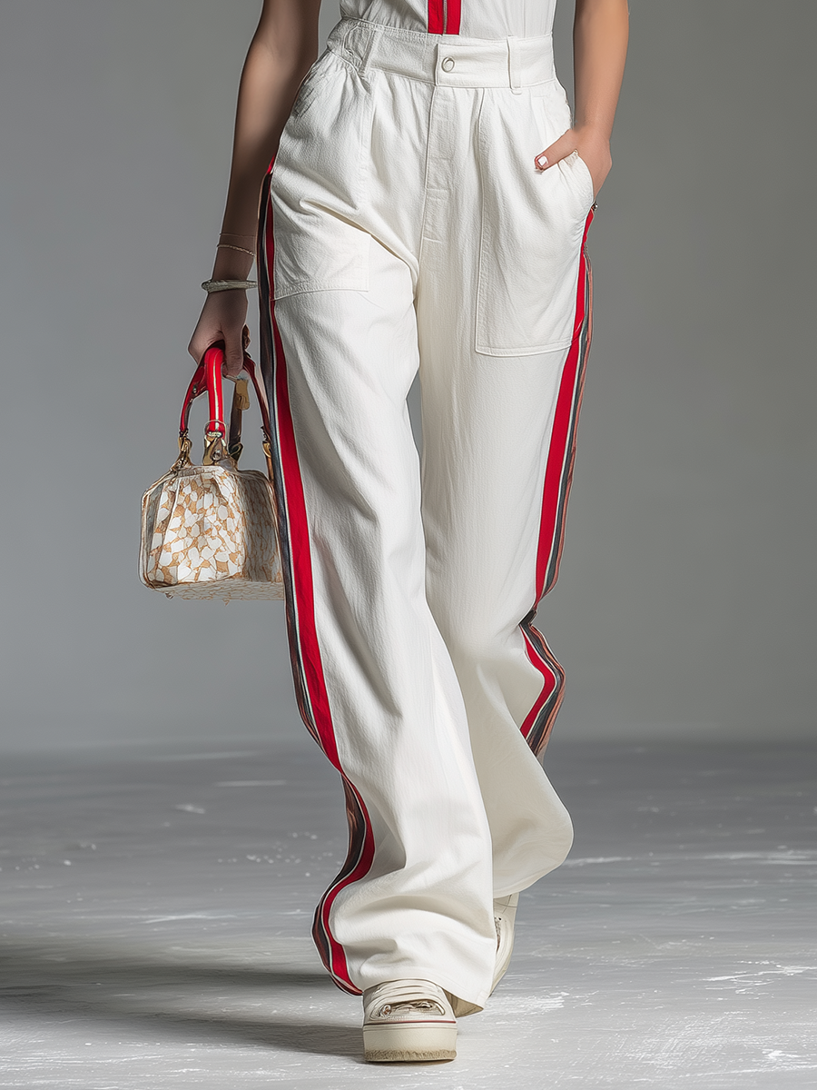 Sporty And Stylish Collared Sleeveless Top And Pants Set