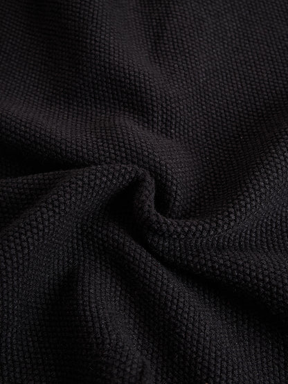 【24-hour shipping out】Black Contrast Pink Knitted Jacket And Skirt Set