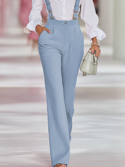 Fashionable And Casual Pink Corduroy Adjustable Overalls