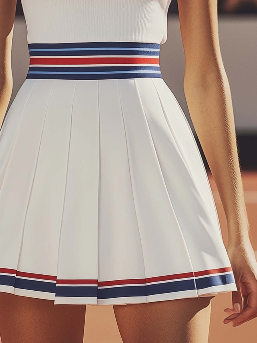 Fashion Sports Vest Pleated Tennis Mini Dress