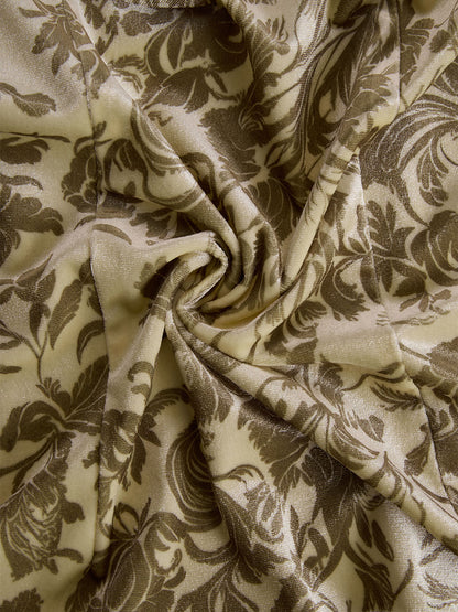 Stylish And Elegant Champagne-colored Velvet Printed Shirt