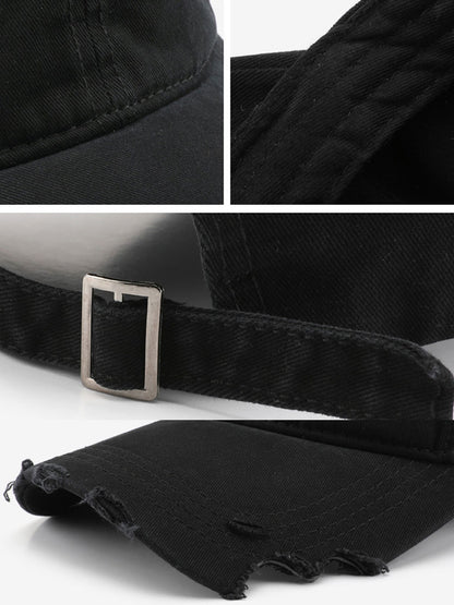 Casual And Fashionable Distressed Cotton Ripped Baseball Cap