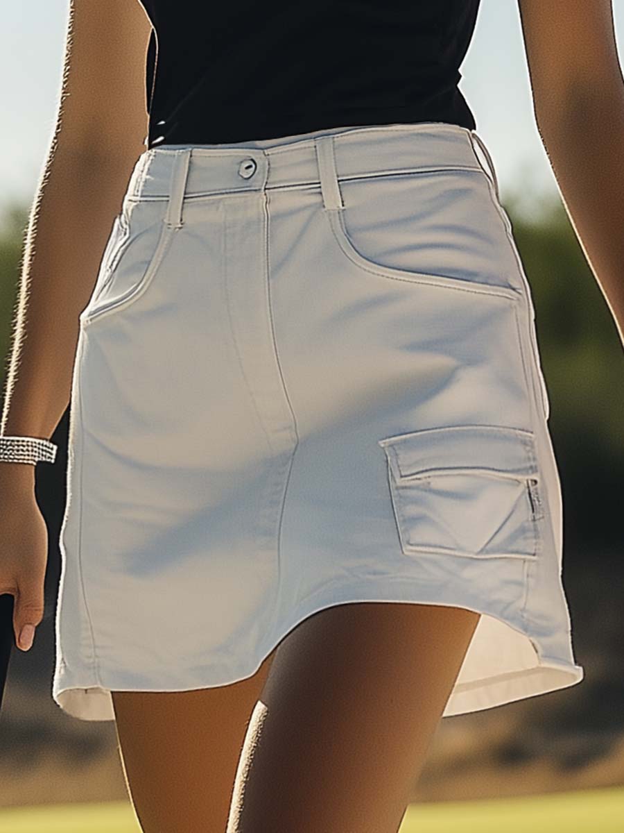 Fashionable and Vibrant White Denim Skirt