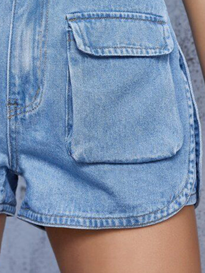 Casual And Stylish Light Blue Denim Shorts