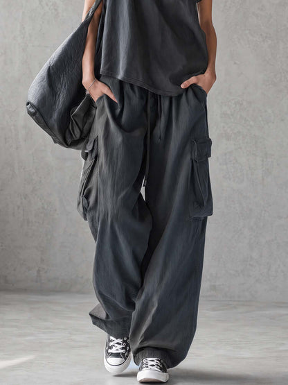 Exquisite Casual Workwear-inspired Dark Blue Cotton Off-the-shoulder Tank Top And Pants Set