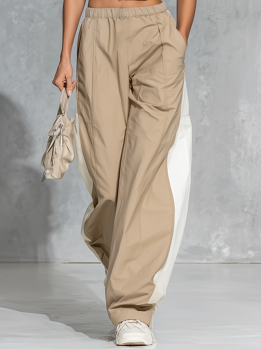 Sporty Casual Collared Zip-up Short-sleeved Top Paired With Trousers Set