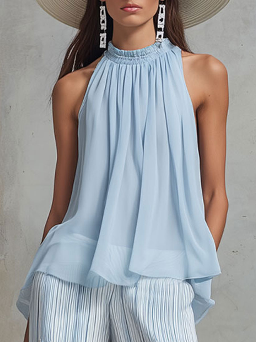 Light Blue Chiffon Shirt