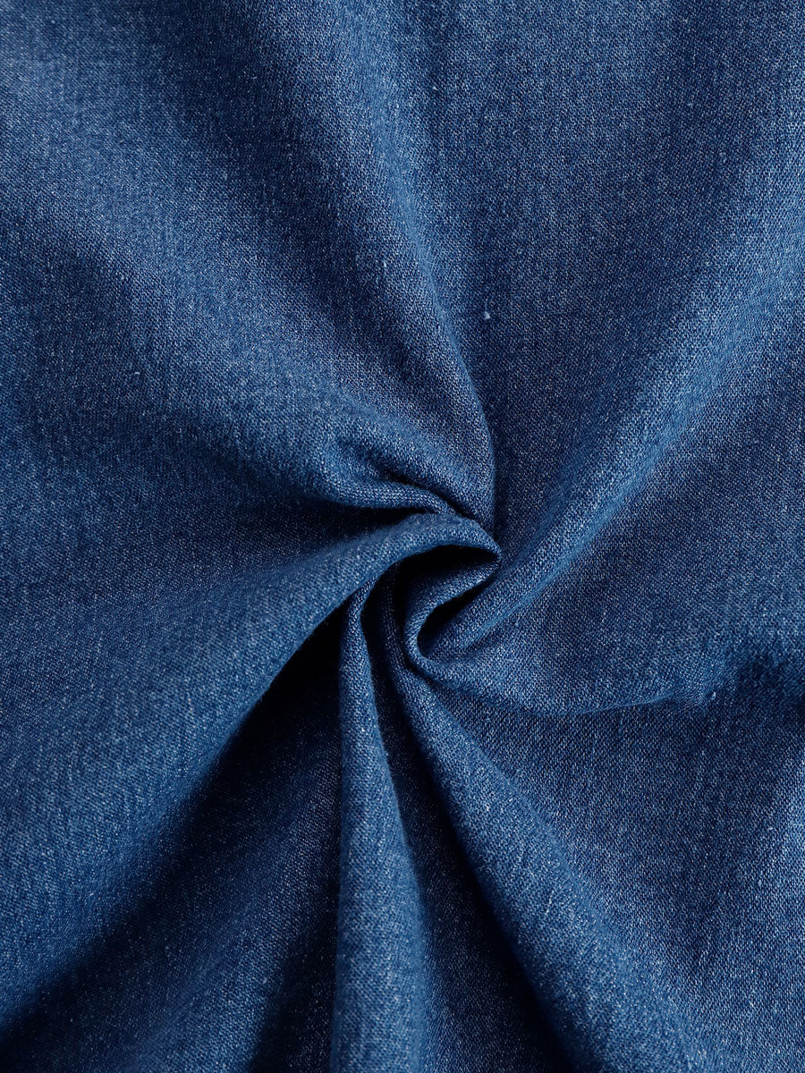 Casual Vintage Blue Denim V-Neck Tie Sleeveless Tassel Mini Dress