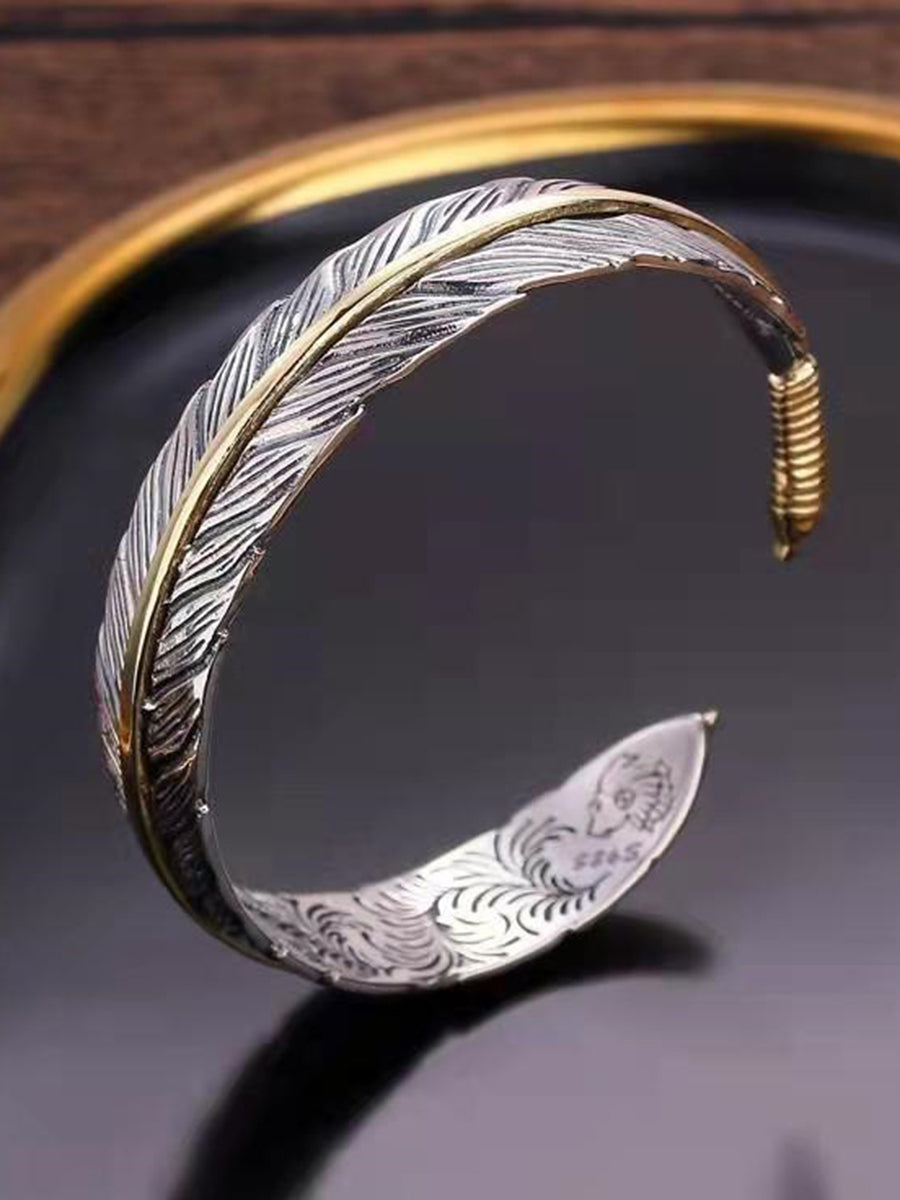 Vintage Western Feather Cuff Bracelet