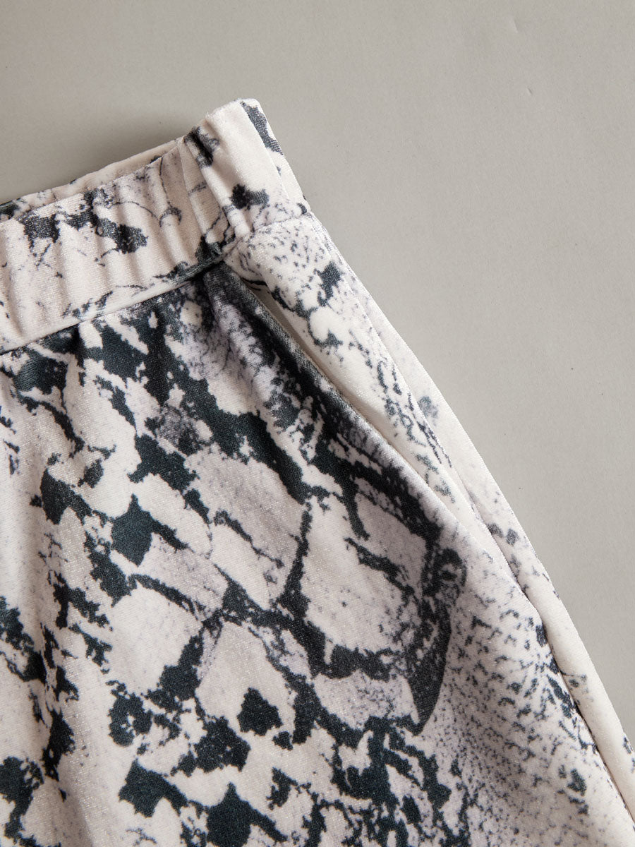 Casual Sporty Retro Snakeskin Gray Velvet Hooded Sweatshirt Wide-Leg Set