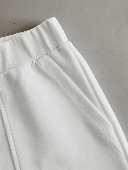 Sporty Retro White Striped Embroidered Sleeveless Vest And Wide-Leg Pants Set