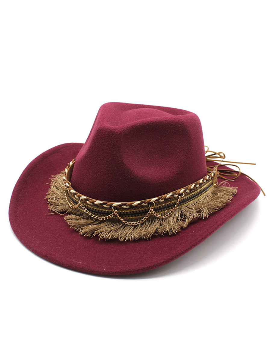 Retro Ethnic Style Tassel Felt Hat