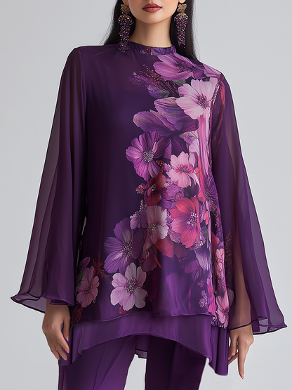 High Quality Floral Print Long Sleeve Shirt