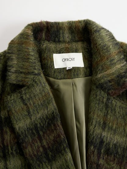Retro Plaid Long Tweed Coat