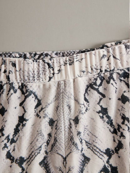 Casual Sporty Retro Snakeskin Gray Velvet Hooded Sweatshirt Wide-Leg Set