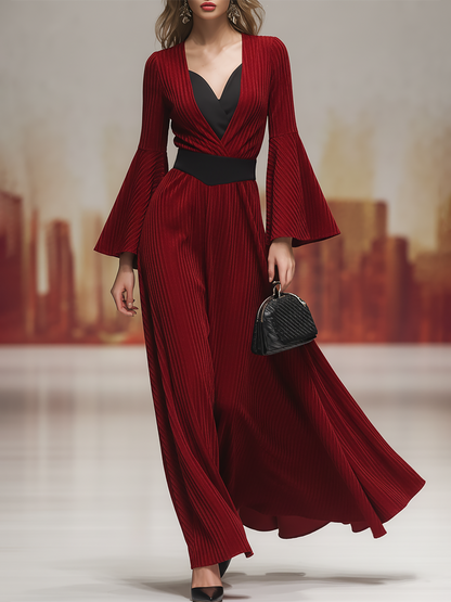 Retro Elegant Corduroy Maxi Dress