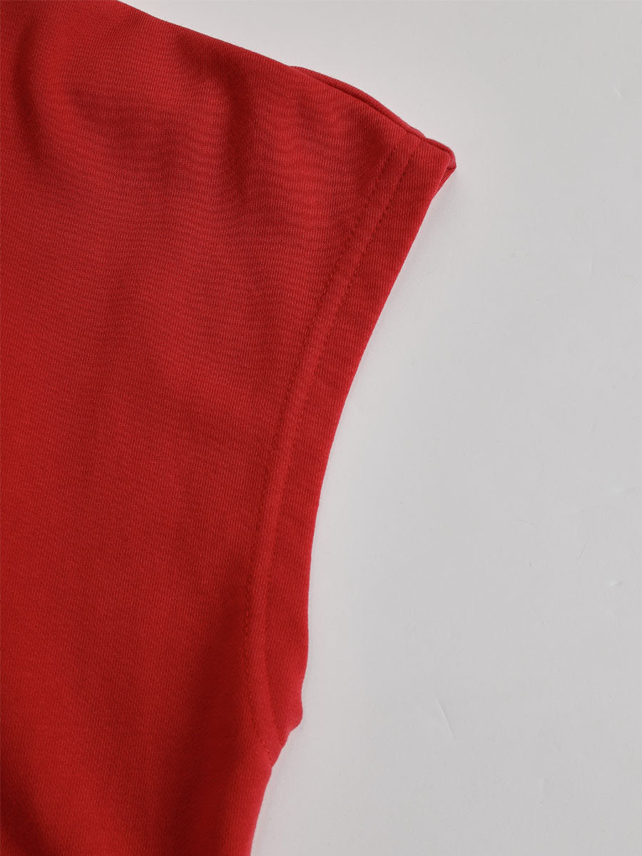 Hooded Zippered Color-blocked Double-pocket Sleeveless Short Jumpsuit