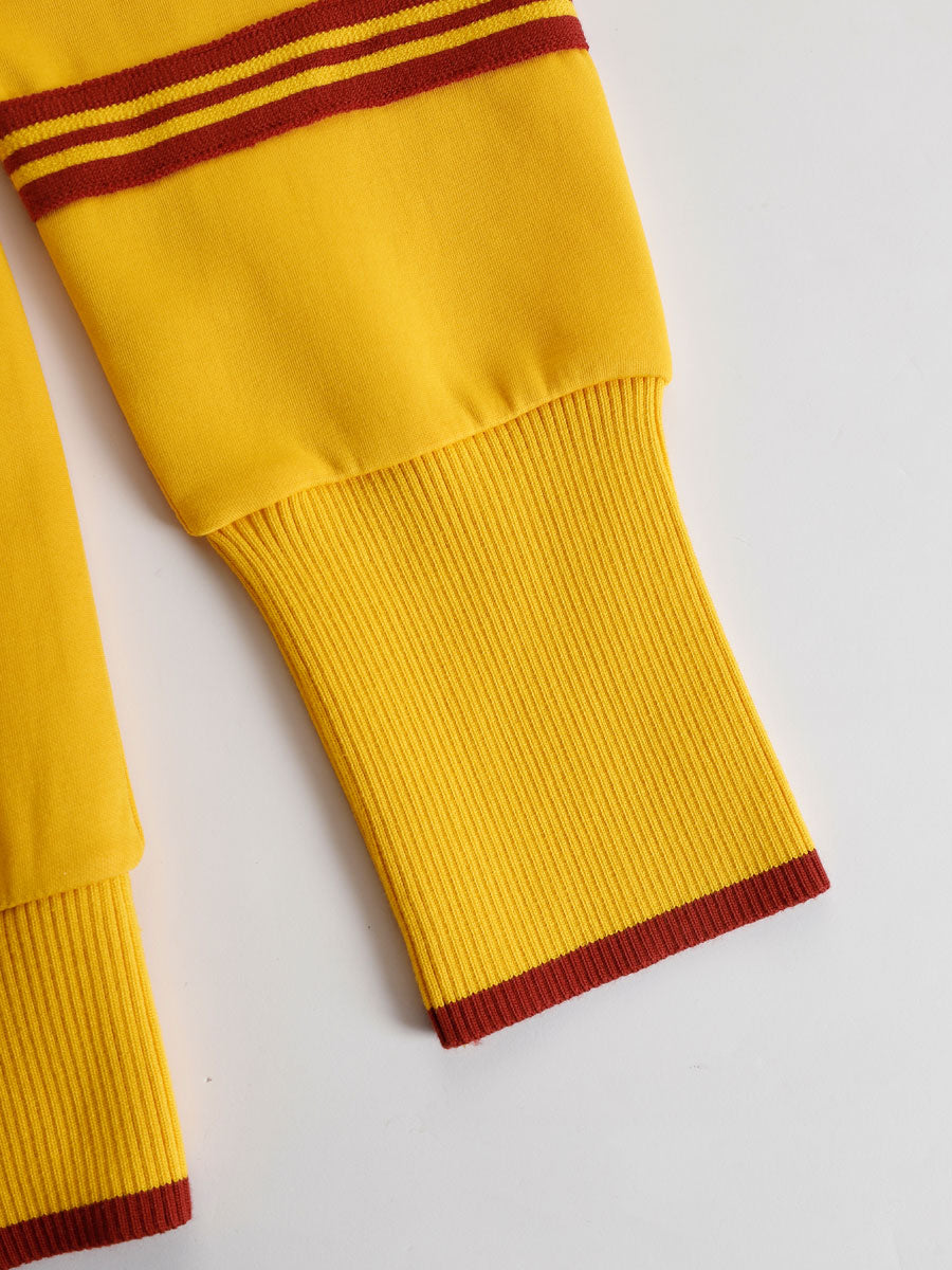 Retro Sporty Webbing Grey-white Half-zip Sweatshirt And Wide-leg Pants Set