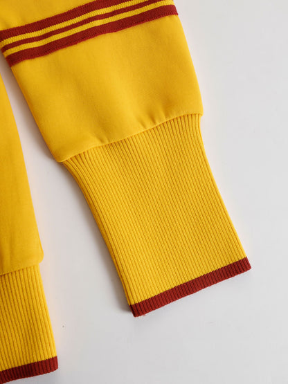 Retro Sporty Webbing Grey-white Half-zip Sweatshirt And Wide-leg Pants Set