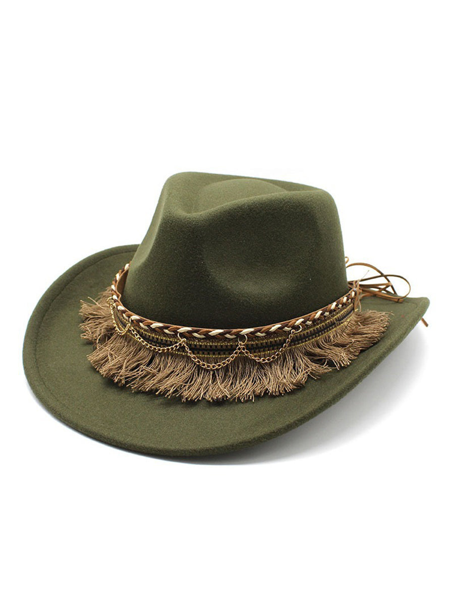 Retro Ethnic Style Tassel Felt Hat