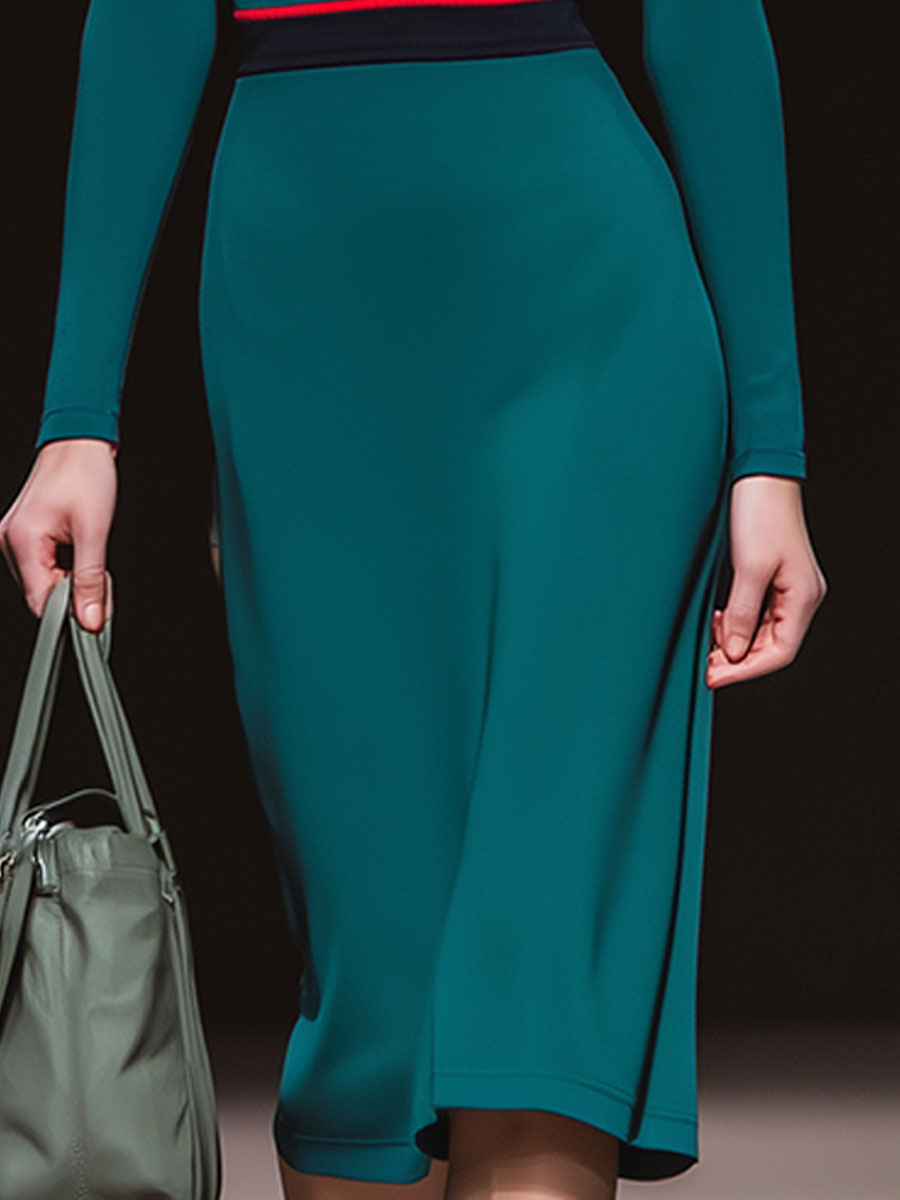 Casual Sporty Blue Collared Zip-up Midi Dress