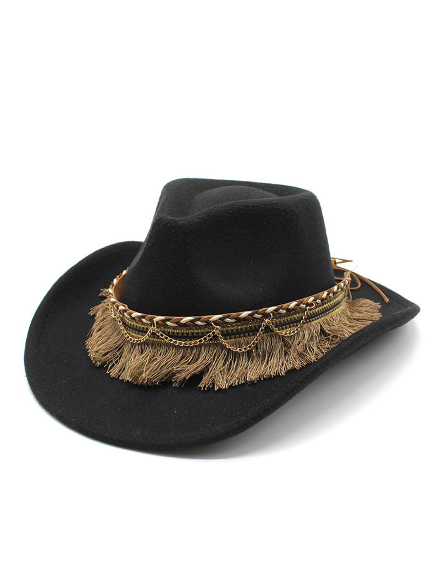 Retro Ethnic Style Tassel Felt Hat