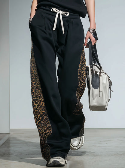 Color-blocked Patchwork Stand-collar Sleeveless Top And Pants Set