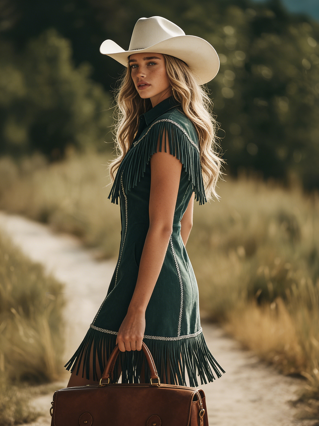 Retro-style Shirt Collar Button Closure Tassel Faux Suede Mini Dress